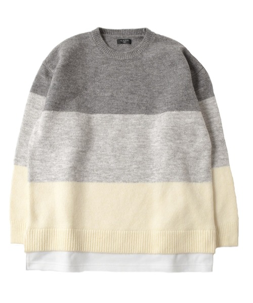 GLAZOS(グラソス)の「裾レイヤード・エアリーニット【マシンウォッシャブル】(ニット/セーター・キッズ・ブルー/ネイビー/イエロー/グレー/エンジ/ライトグレー・160cm/140cm/150cm/170cm)」の7枚目の写真