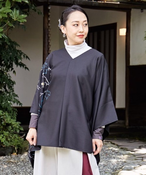 カヤ（カヤ）の「【カヤ】寒牡丹トップス（その他トップス・レディース・ネイビー/レッド系その他/スミクロ・FREE）」の9枚目の写真