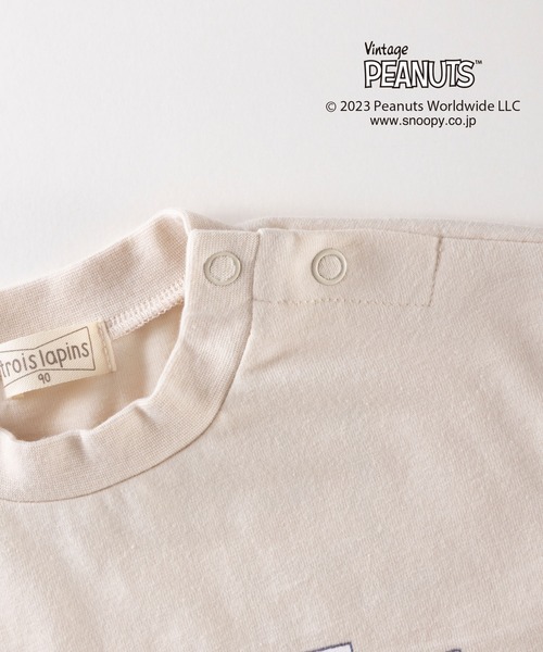 Vintage PEANUTS(ビンテージピーナッツ)の「PEANUTS/スヌーピーコラボ 袖配色半袖Tシャツ(80~90)(Tシャツ/カットソー・キッズ・杢グレー/ベージュ・90cm/80cm)」の8枚目の写真