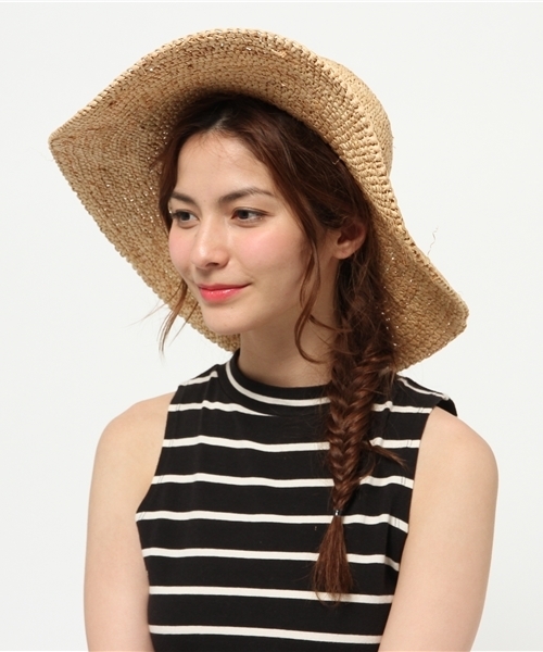 ROSE BUD COUPLES （ローズ バッド カップルズ）の「(NY HAT)7145 RAFFIA FLOPPY（ハット・レディース・ナチュラル・ONE SIZE）」の2枚目の写真