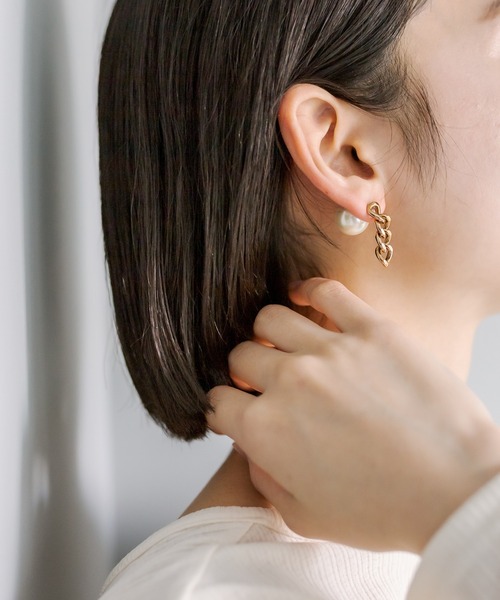 mystic(ミスティック)の「Lara チョコメッキピアス(ピアス(両耳用)・レディース・ゴールド・ONE SIZE)」の5枚目の写真