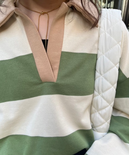 nemne store(ネンネストア)の「【低身長用サイズあり】裏毛ボーダースキッパースウェット(スウェット・レディース・グリーン/ブルー/ブラック・SMALL/MEDIUM)」の19枚目の写真