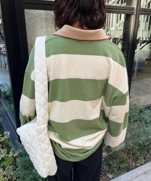 nemne store(ネンネストア)の「【低身長用サイズあり】裏毛ボーダースキッパースウェット(スウェット・レディース・グリーン/ブルー/ブラック・SMALL/MEDIUM)」の21枚目の写真