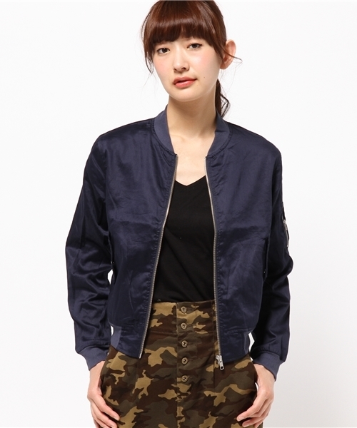 mystic（ミスティック）の「【mystic】 MA-1（ミリタリージャケット・レディース・オフホワイト/ベージュ/カーキ/ネイビー・ﾌﾘ-）」の4枚目の写真