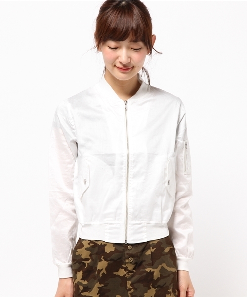 mystic（ミスティック）の「【mystic】 MA-1（ミリタリージャケット・レディース・オフホワイト/ベージュ/カーキ/ネイビー・ﾌﾘ-）」の15枚目の写真