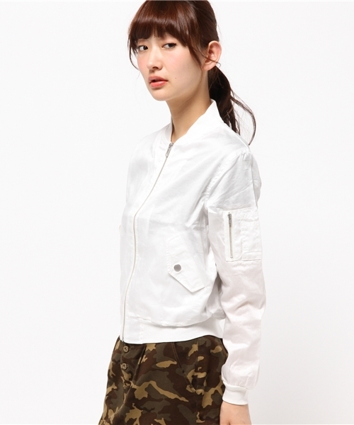 mystic（ミスティック）の「【mystic】 MA-1（ミリタリージャケット・レディース・オフホワイト/ベージュ/カーキ/ネイビー・ﾌﾘ-）」の10枚目の写真