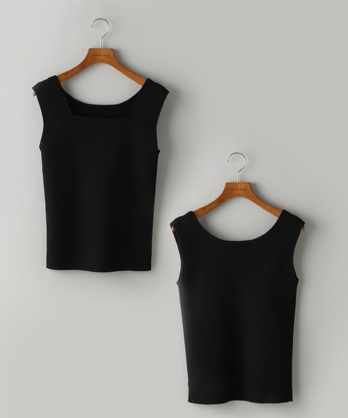 A part by(アパートバイ)の「2WAYニットタンク(タンクトップ・レディース・アイボリー/ライトブラウン/ブラック/ブルー/ブラウン・FREE)」の3枚目の写真