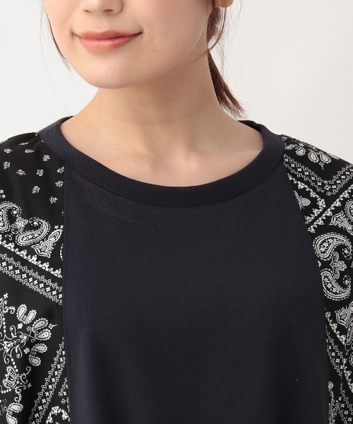 チチカカ(チチカカ)の「バンダナプリント切り替えプルオーバー(Tシャツ/カットソー・レディース・ライトベージュ/ネイビー・FREE)」の10枚目の写真