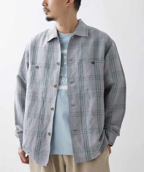 JOURNAL STANDARD relume（ジャーナルスタンダード　レリューム）の「【ALASKAN / アラスカン】ライトチェック ワークシャツ（シャツ/ブラウス・メンズ・ライトグレー/サックスブルー/アイボリー・MEDIUM/LARGE）」の11枚目の写真