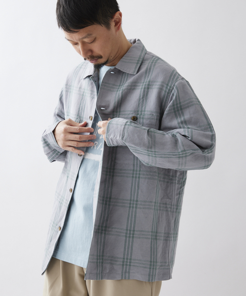 JOURNAL STANDARD relume（ジャーナルスタンダード　レリューム）の「【ALASKAN / アラスカン】ライトチェック ワークシャツ（シャツ/ブラウス・メンズ・ライトグレー/サックスブルー/アイボリー・MEDIUM/LARGE）」の12枚目の写真