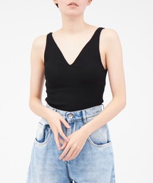 HAKUJI（ハクジ）の「HAKUJI Random rib bra V-TT（タンクトップ