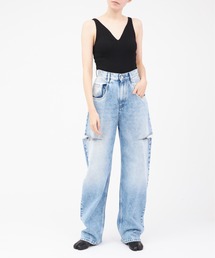 HAKUJI（ハクジ）の「HAKUJI Random rib bra V-TT（タンクトップ