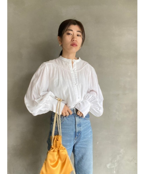 BLACK BY MOUSSY(ブラックバイマウジー)の「balloon sleeve blouse(バルーンスリーブブラウス)(シャツ/ブラウス・レディース・ネイビー/ピンク/オフホワイト・FREE)」の7枚目の写真