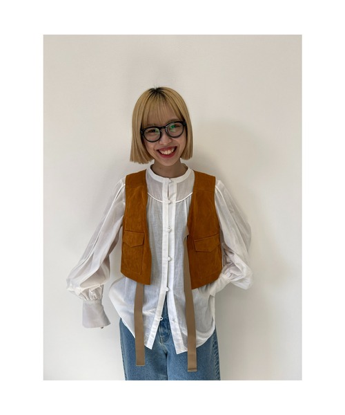 BLACK BY MOUSSY(ブラックバイマウジー)の「balloon sleeve blouse(バルーンスリーブブラウス)(シャツ/ブラウス・レディース・ネイビー/ピンク/オフホワイト・FREE)」の12枚目の写真