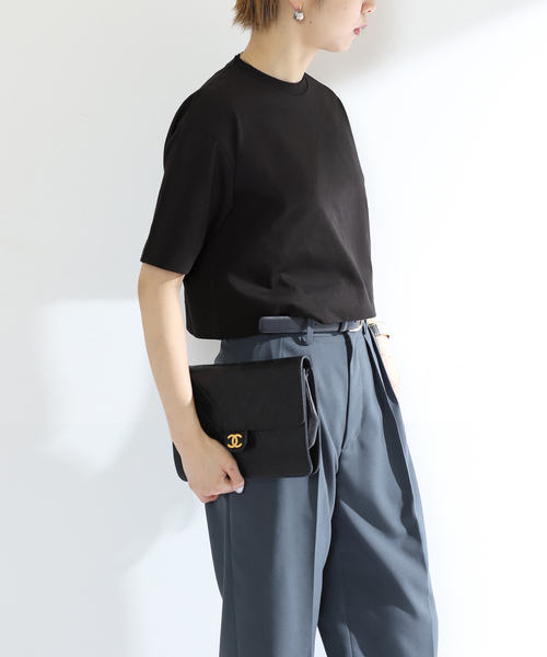 SLOANE ウール半袖Tシャツ　HPS別注スミクロ ウール Tシャツ | Grayscale