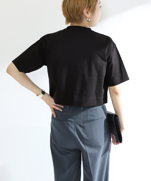 SLOANE(スローン)の「【SLOANE/スローン】別注 クロップドTシャツ(Tシャツ/カットソー・レディース・ベージュ系その他/ブラック・FREE)」の9枚目の写真