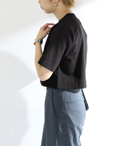 SLOANE(スローン)の「【SLOANE/スローン】別注 クロップドTシャツ(Tシャツ/カットソー・レディース・ベージュ系その他/ブラック・FREE)」の10枚目の写真