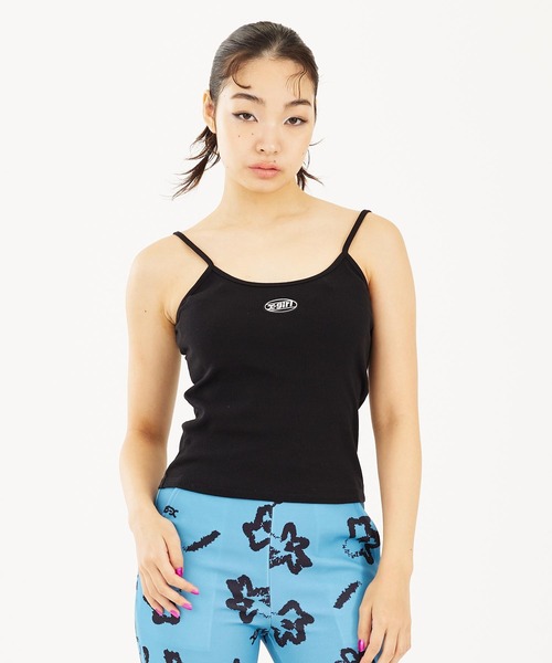 X-girl（エックスガール）の「OVAL LOGO CAMISOLE（キャミソール・レディース・ブラック/マルチ/ホワイト/グリーン・S/M）」の21枚目の写真