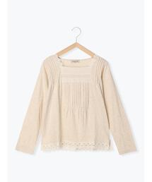 Samansa Mos2 | スクエアネックレースカットソー(Tシャツ/カットソー)