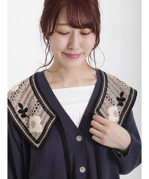 Samansa Mos2（サマンサ モスモス）の「スクエアネックレースカットソー（Tシャツ/カットソー・レディース・ブラック/オフホワイト/ベージュ・ﾌﾘ-）」の5枚目の写真