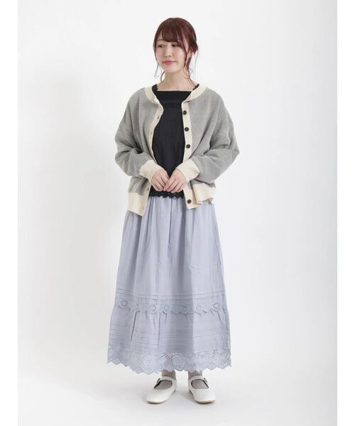 Samansa Mos2（サマンサ モスモス）の「スクエアネックレースカットソー（Tシャツ/カットソー・レディース・ブラック/オフホワイト/ベージュ・ﾌﾘ-）」の8枚目の写真