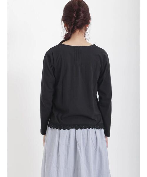 Samansa Mos2（サマンサ モスモス）の「スクエアネックレースカットソー（Tシャツ/カットソー・レディース・ブラック/オフホワイト/ベージュ・ﾌﾘ-）」の11枚目の写真