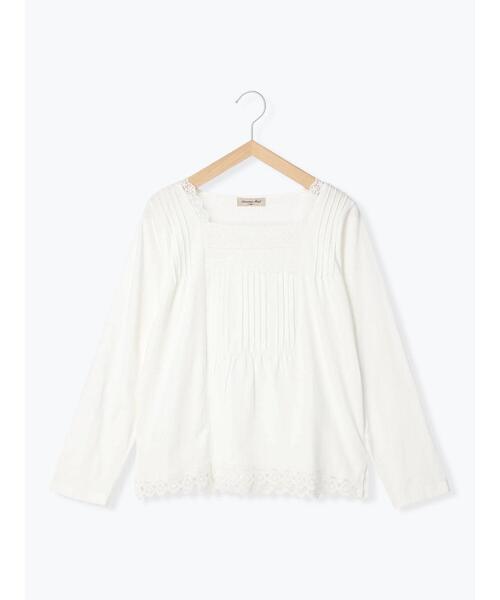 Samansa Mos2（サマンサ モスモス）の「スクエアネックレースカットソー（Tシャツ/カットソー・レディース・ブラック/オフホワイト/ベージュ・ﾌﾘ-）」の17枚目の写真