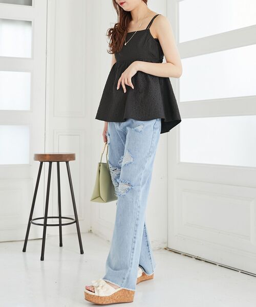 MAJESTIC LEGON(マジェスティックレゴン)の「フカフカフリルサンダル(サンダル・レディース・アイボリー/ブラック/グレイッシュベージュ・MEDIUM/LARGE/SMALL/X-LARGE)」の6枚目の写真