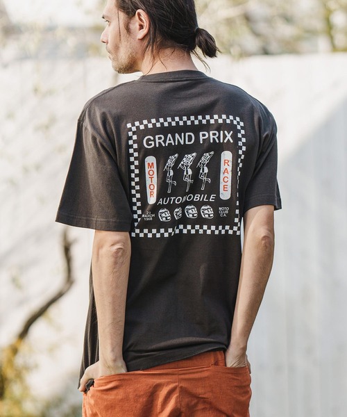 CAMBIO(カンビオ)の「mt8380-スタンダードシルエットプリントT(モーターレーシング)(Tシャツ/カットソー・メンズ・ホワイト/ベージュ/スミクロ・S/M/L/XL)」の14枚目の写真