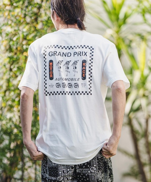CAMBIO(カンビオ)の「mt8380-スタンダードシルエットプリントT(モーターレーシング)(Tシャツ/カットソー・メンズ・ホワイト/ベージュ/スミクロ・S/M/L/XL)」の4枚目の写真