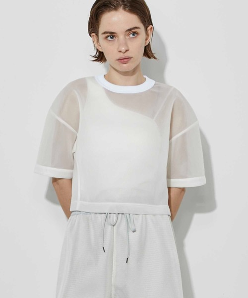 CITY TOKYO（シティトウキョウ）の「ダンボールメッシュトップス（Tシャツ/カットソー・レディース・ブラック/オフホワイト・FREE）」の9枚目の写真