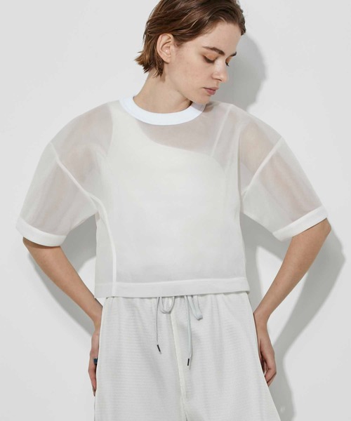 CITY TOKYO（シティトウキョウ）の「ダンボールメッシュトップス（Tシャツ/カットソー・レディース・ブラック/オフホワイト・FREE）」の10枚目の写真