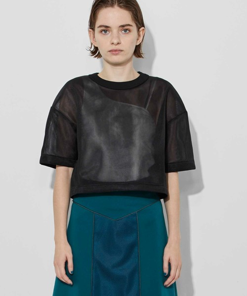 CITY TOKYO（シティトウキョウ）の「ダンボールメッシュトップス（Tシャツ/カットソー・レディース・ブラック/オフホワイト・FREE）」の3枚目の写真