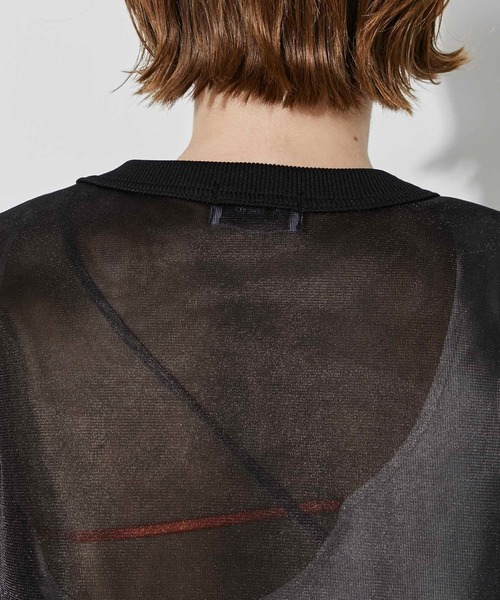 CITY TOKYO（シティトウキョウ）の「ダンボールメッシュトップス（Tシャツ/カットソー・レディース・ブラック/オフホワイト・FREE）」の8枚目の写真