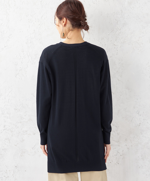 Petit Honfleur（プチオンフルール）の「【UVカット・接触冷感・ウォッシャブル】ロングカーディガン（カーディガン/ボレロ・レディース・ネイビー/ブラック/ベージュ・M/L）」の5枚目の写真