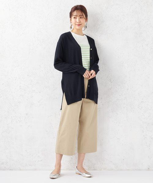 Petit Honfleur（プチオンフルール）の「【UVカット・接触冷感・ウォッシャブル】ロングカーディガン（カーディガン/ボレロ・レディース・ネイビー/ブラック/ベージュ・M/L）」の12枚目の写真