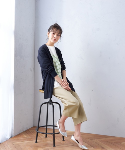 Petit Honfleur（プチオンフルール）の「【UVカット・接触冷感・ウォッシャブル】ロングカーディガン（カーディガン/ボレロ・レディース・ネイビー/ブラック/ベージュ・M/L）」の8枚目の写真