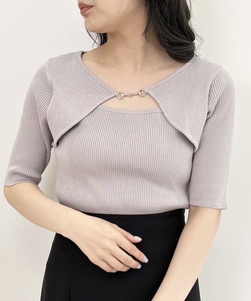 Time is onリンクス フロントパネル ニット 半袖LINKS FRONT LINKS FRONT PANEL S/S】 - Time is on