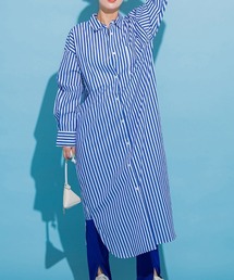 VICKY | 【羽織としても使える】カラーストライプシャツワンピース《洗濯機で洗える》(シャツワンピース)