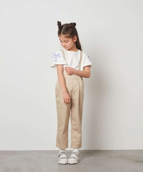 a.v.v（アーヴェヴェ）の「[100-130]レースアップリボンスリーブＴシャツ（Tシャツ/カットソー・キッズ・ホワイト/ライトブルー/ライトパープル/ブラック/ピンク・120/100/110/130）」の8枚目の写真