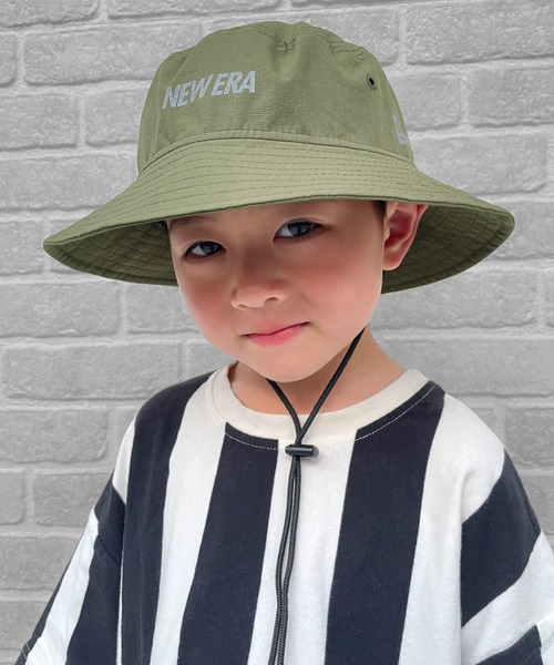 NEW ERA(ニューエラ)の「ニューエラKIDS アドベンチャーハット リフレクターロゴ ONSPOTZ別注(ハット・キッズ・ベージュ/オリーブ/ブラック・S/M/M/L/L/XL)」の6枚目の写真