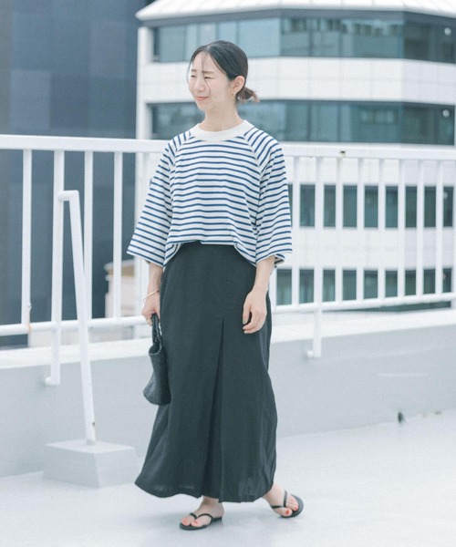 FORK&SPOON(フォークアンドスプーン)の「FORK&SPOON ボーダー5分袖Tシャツ(Tシャツ/カットソー・レディース・ホワイト系その他/アイボリー/ベージュ系その他・1)」の7枚目の写真