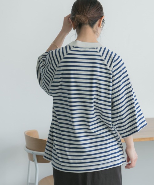 FORK&SPOON(フォークアンドスプーン)の「FORK&SPOON ボーダー5分袖Tシャツ(Tシャツ/カットソー・レディース・ホワイト系その他/アイボリー/ベージュ系その他・1)」の10枚目の写真