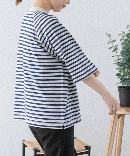 FORK&SPOON(フォークアンドスプーン)の「FORK&SPOON ボーダー5分袖Tシャツ(Tシャツ/カットソー・レディース・ホワイト系その他/アイボリー/ベージュ系その他・1)」の21枚目の写真