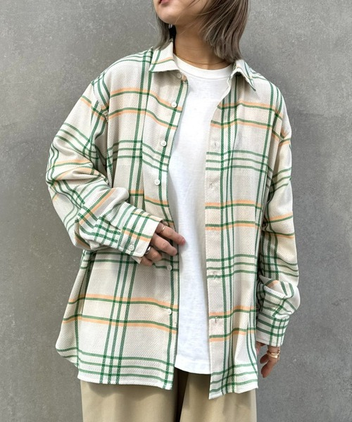 バスケット編みメッシュチェックシャツ（シャツ/ブラウス）｜CIAOPANIC TYPY（チャオパニックティピー）