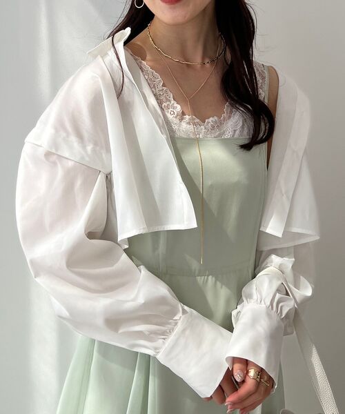 MAJESTIC LEGON（マジェスティックレゴン）の「パールボタン肩あき2wayシャツ（シャツ/ブラウス・レディース・ネイビー/ピンク/イエロー/オフホワイト/ブルー系その他2・MEDIUM）」の21枚目の写真