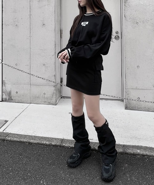 Figments（フィグメンツ）の「ナイロンレッグウォーマー（ソックス/靴下・レディース・ブラック/ホワイト・FREE）」の6枚目の写真