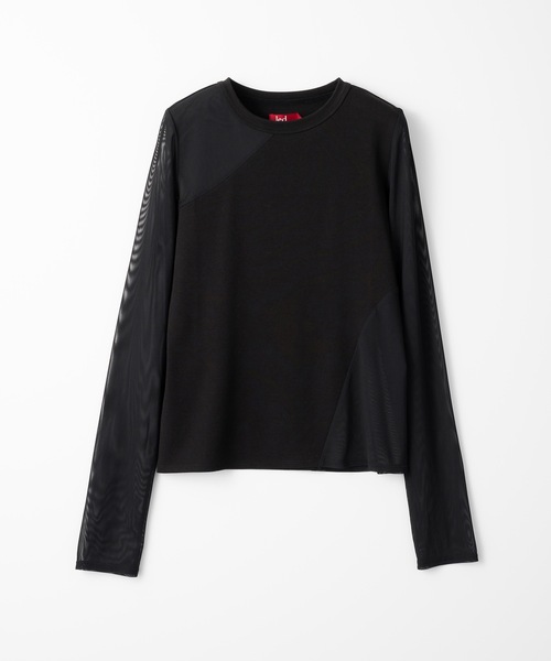 led.tokyo（レッドトウキョウ）の「【led.tokyo】シアードッキングロンT（Tシャツ/カットソー・レディース・ブラック/レッド/グレー・FREE）」の7枚目の写真