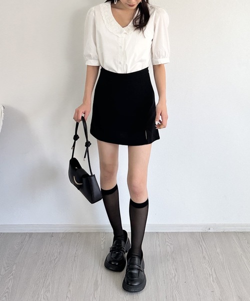 Silly(シリー)の「ハイウエストスリットミニスカート(スカート・レディース・ブラック・LARGE/MEDIUM/SMALL)」の21枚目の写真