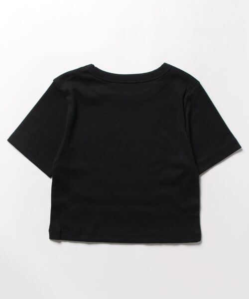 AZUL by moussy（アズールバイマウジー）の「A/B BASIC RIB CROPPED Tシャツ/アズールベーシックリブクロップドTシャツ（Tシャツ/カットソー・レディース・パープル/アイボリー/ブラック・SMALL/MEDIUM）」の4枚目の写真